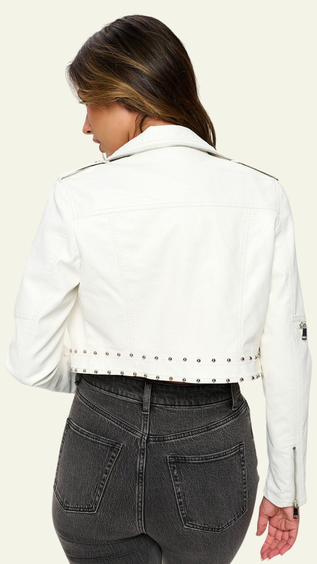 White Vegan Leather Jacket