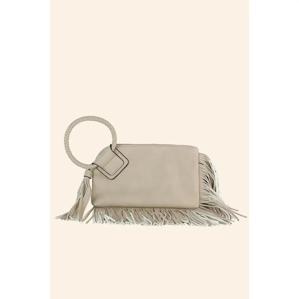 Fringe Cuff Clutch Tassel Wristlet Clutch Bag
