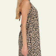 Leopard Tie Back Mini Dress