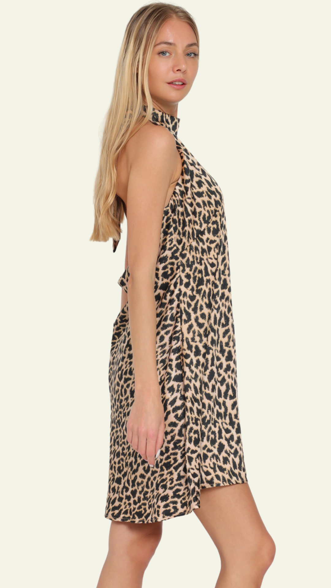 Leopard Tie Back Mini Dress