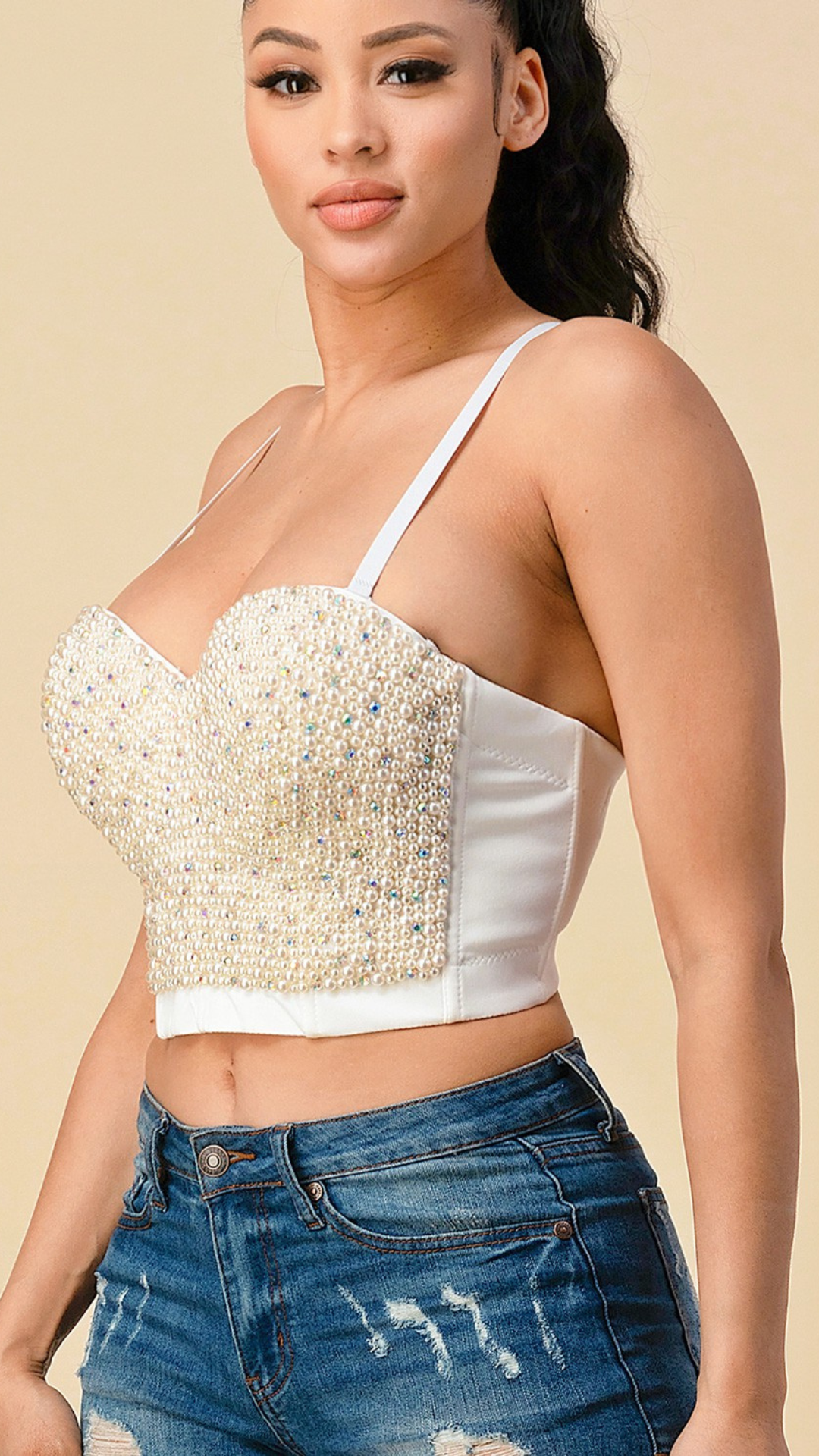 Pearl Trimmed Bustier
