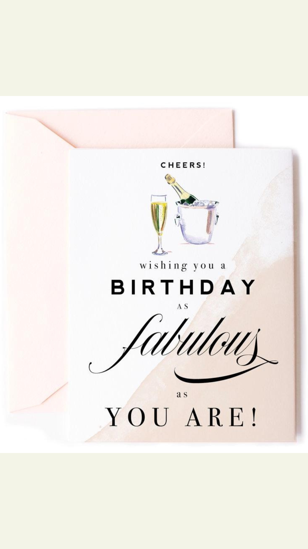 Cheers! Fabulous Champagne Birthday Greeting Card