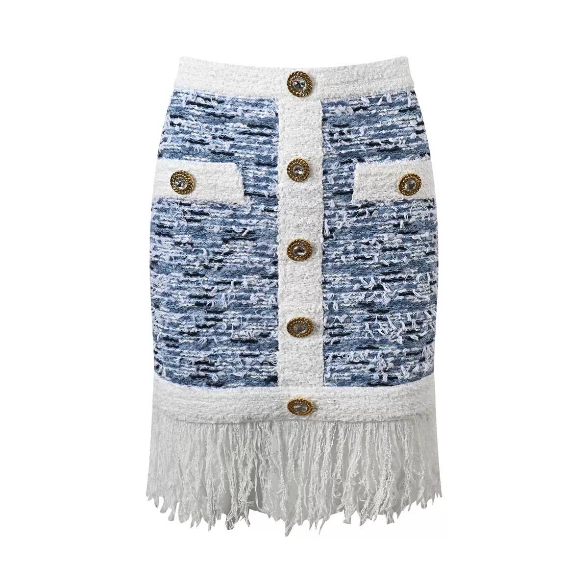 SET: Summer Tweed Top & Tassel Skirt