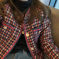 Elegant Weave Plaid Blazer