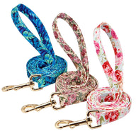 Personalized Floral Dog Collar & Leash Set