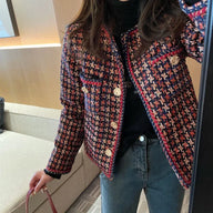 Elegant Weave Plaid Blazer