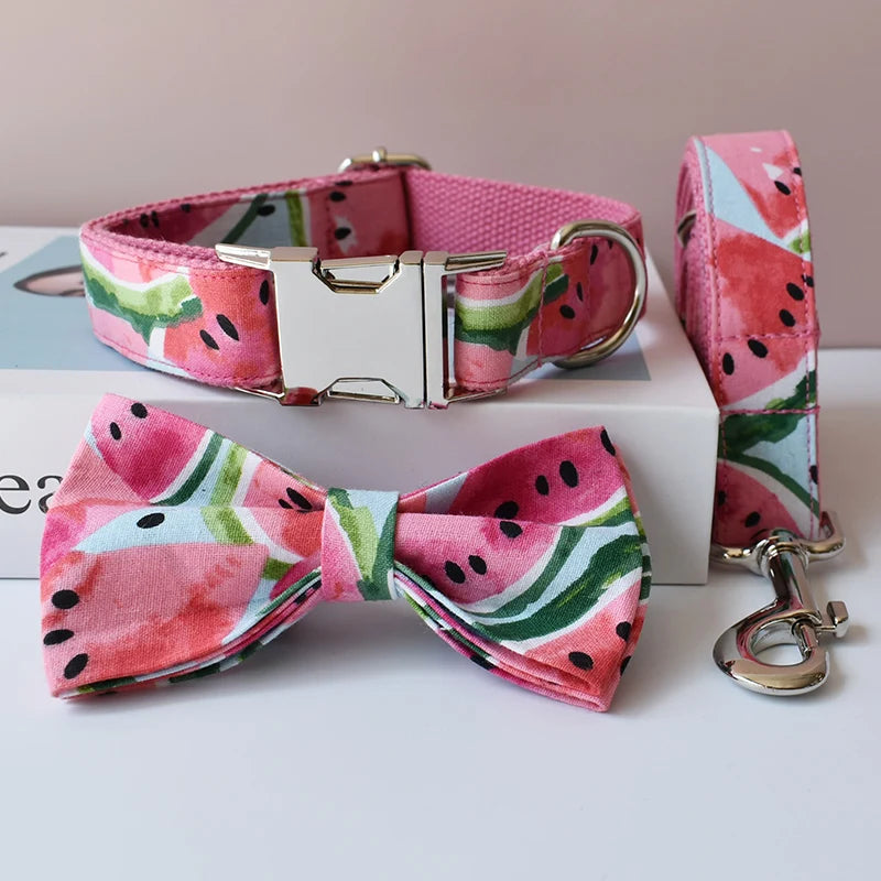 Personalized Pet Bowknot Collar & Leash Set