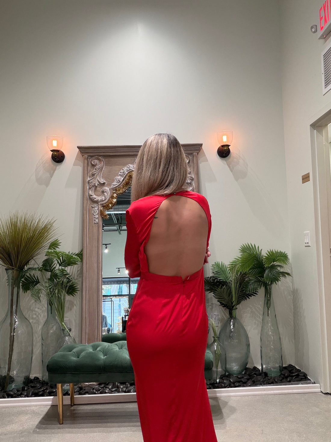 Monte Carlo Red Long Sleeve Dress