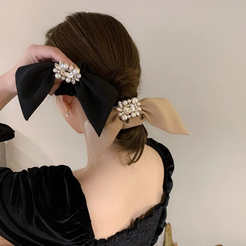 Pearl Satin Scrunchies