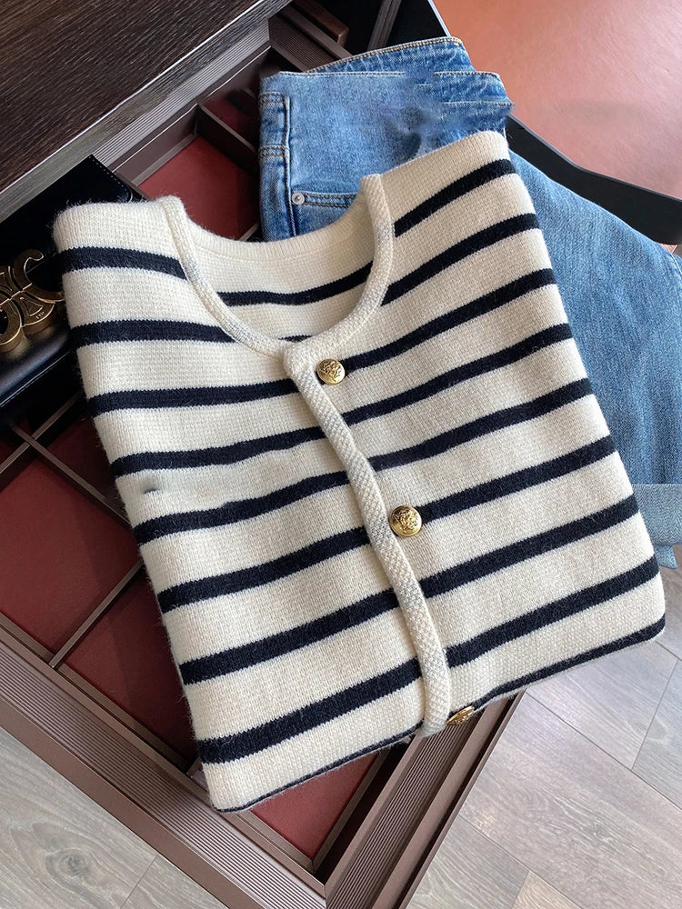 Stripe Knitted Cardigan