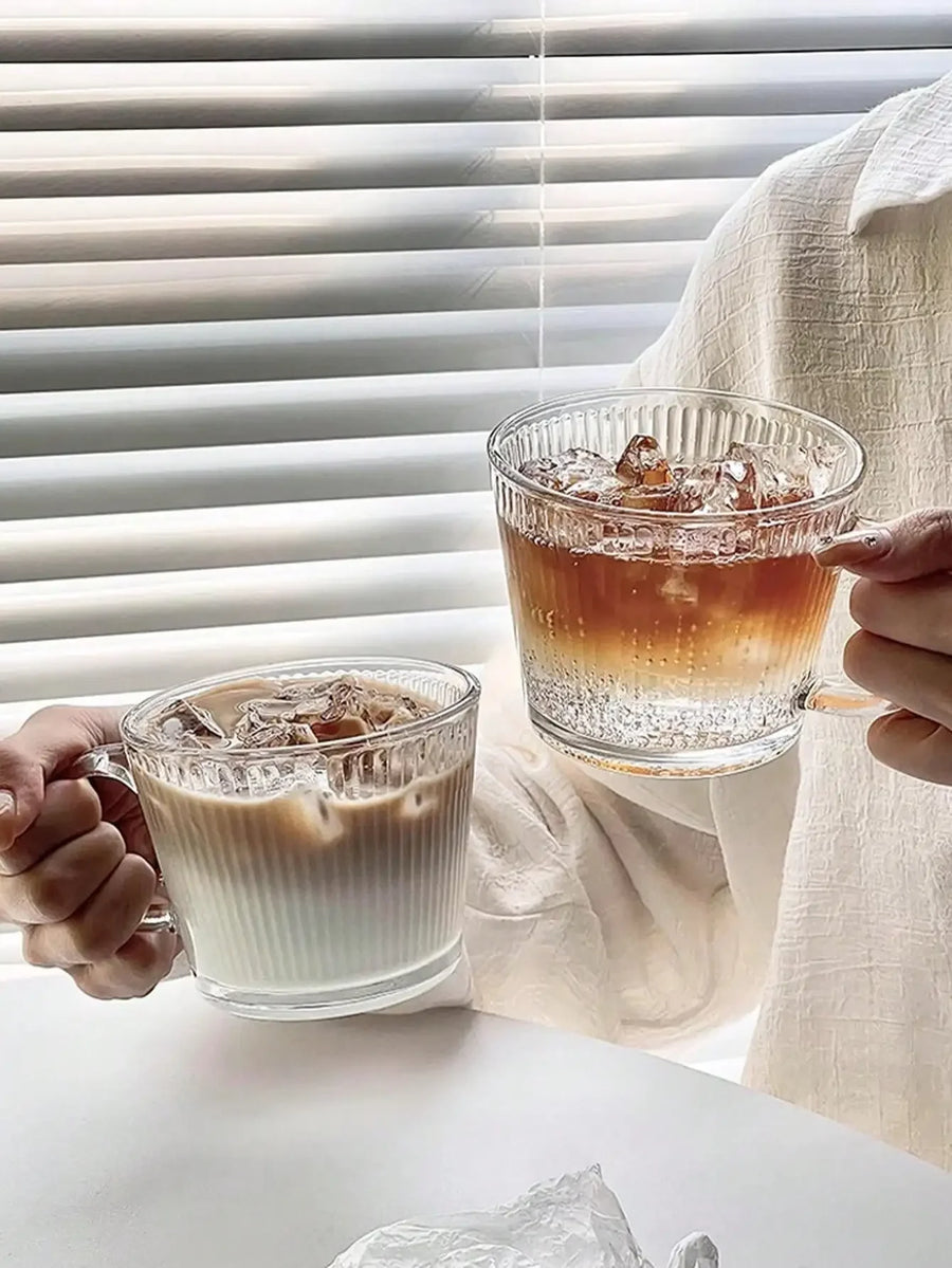 Stripe Glass Coffee Mug