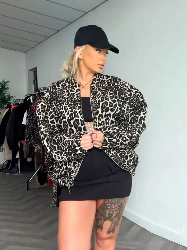 Retro Leopard Print Cotton Coat