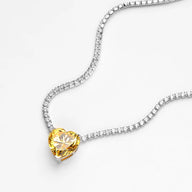 925 Sterling Silver Heart High Carbon Diamond Pendant Necklace