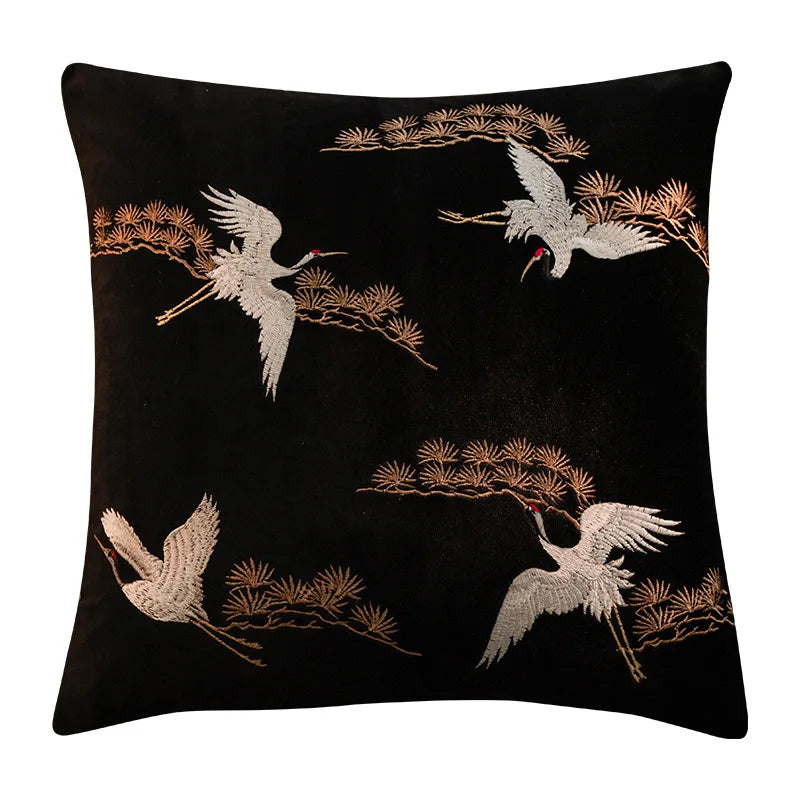 Crane Design Pillow