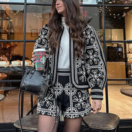 Street Print Coat & Shorts Set