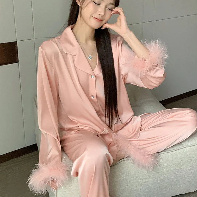 Feather Pajama Set