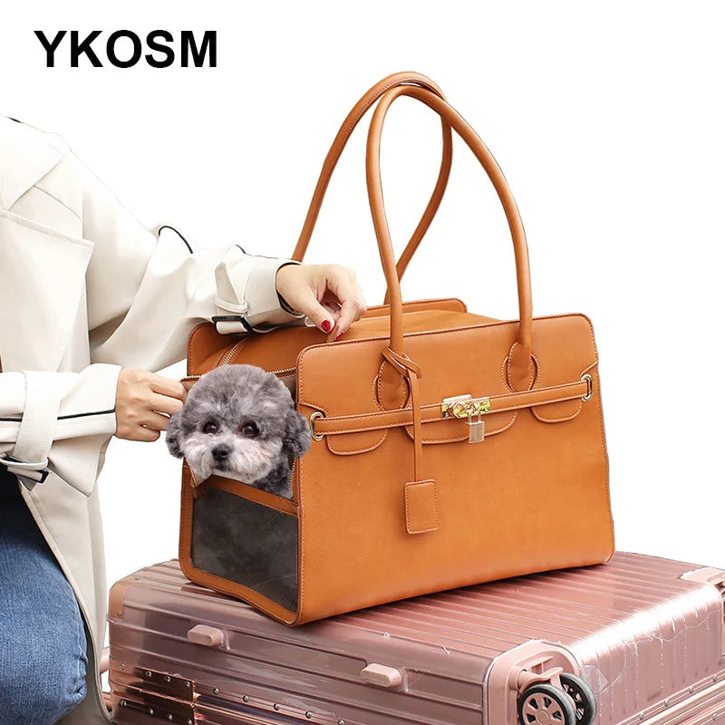 New Luxury PU Leather Pet Carrier Bag