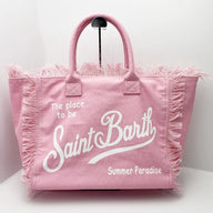 Pink Saint Barth Canvas Beach Tote