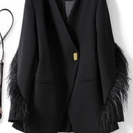 Chic Feather Black Blazer