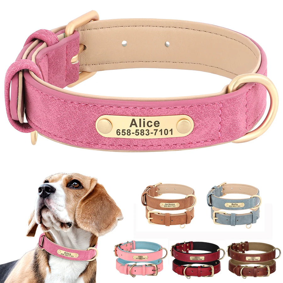 Personalized PU Leather Dog Collar