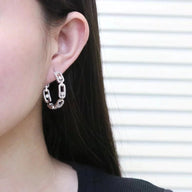 925 Sterling Silver Chain Link Hoops