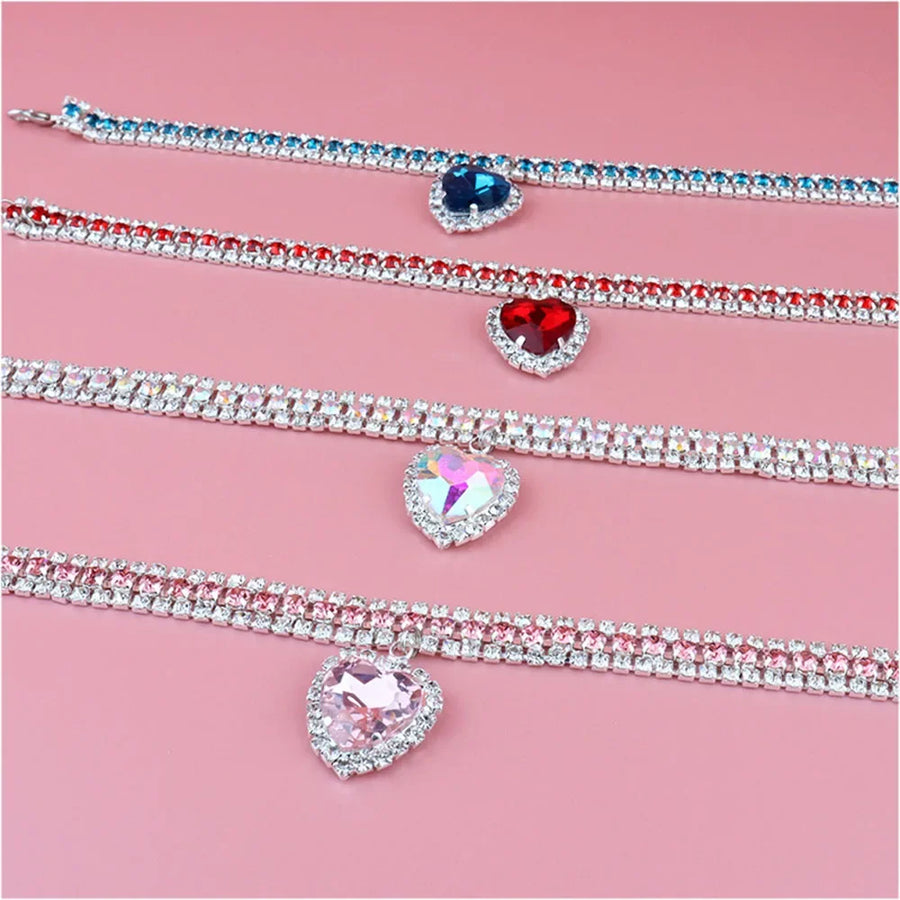 Luxury Crystal Love Pendant Pet Collar