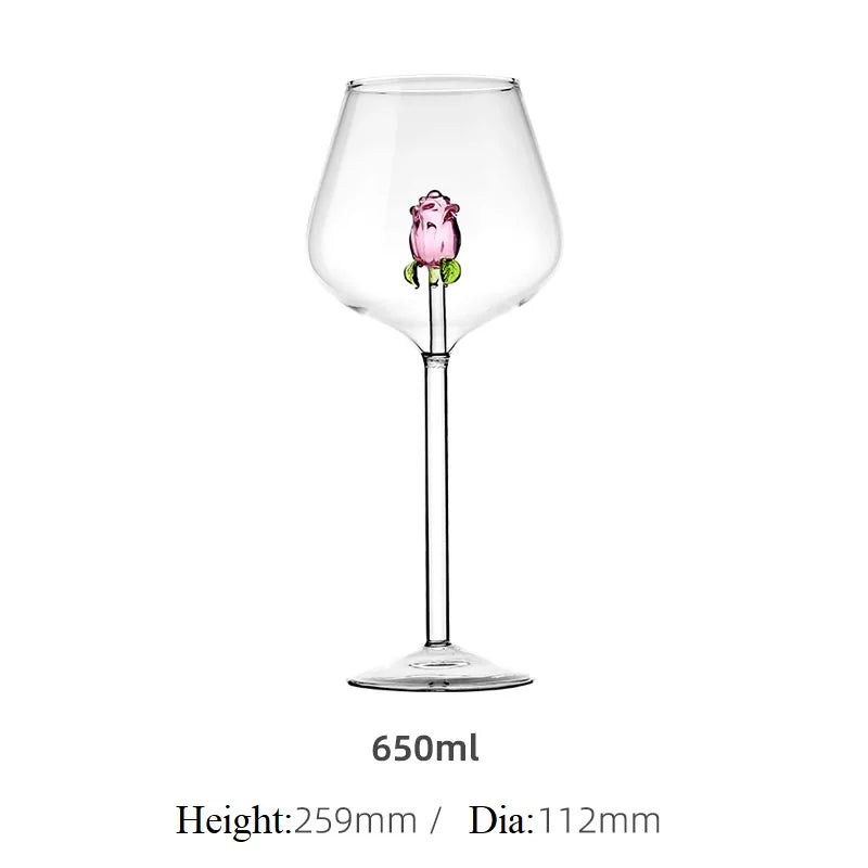 Rose Wine Glass