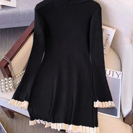 French Long Sleeve Knit Dress