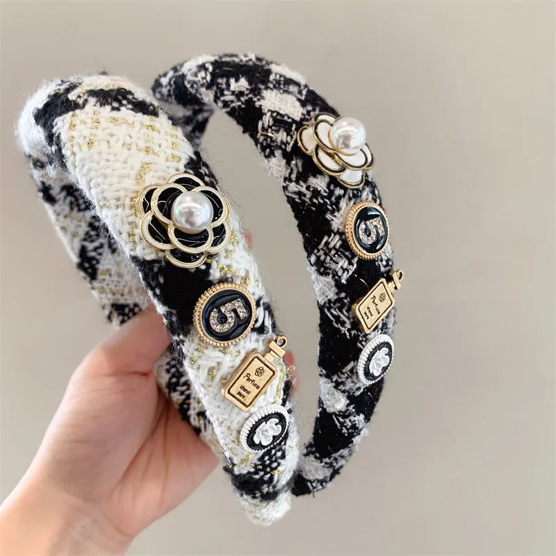 Black & White Camellia Hairband