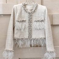 Crystal Feather Tweed Jacket