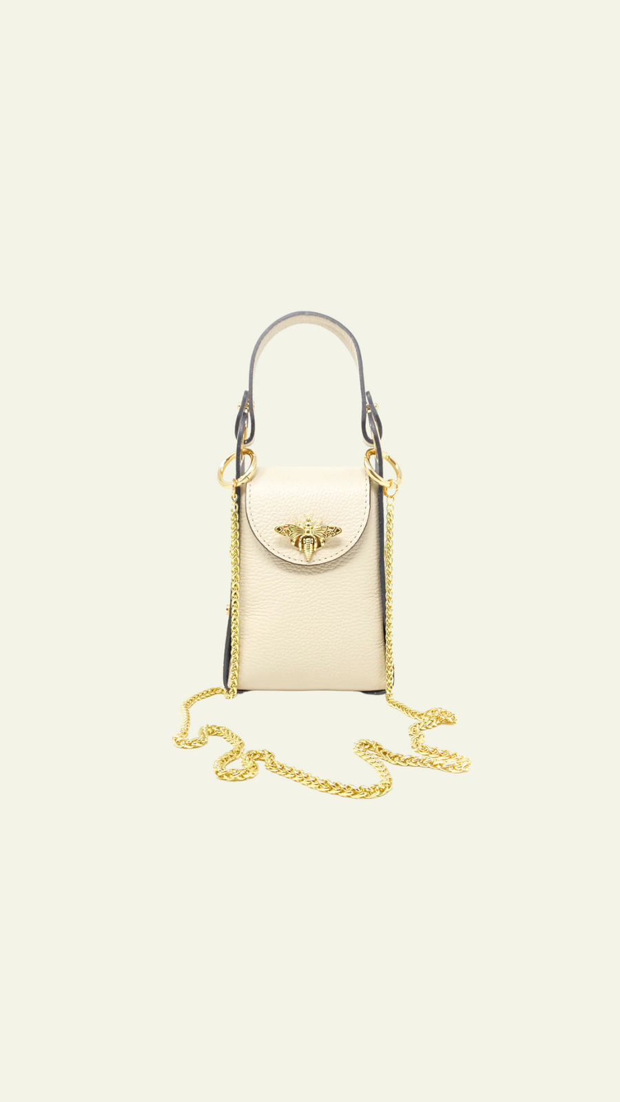 Leather Butterfly Clutch Ivory