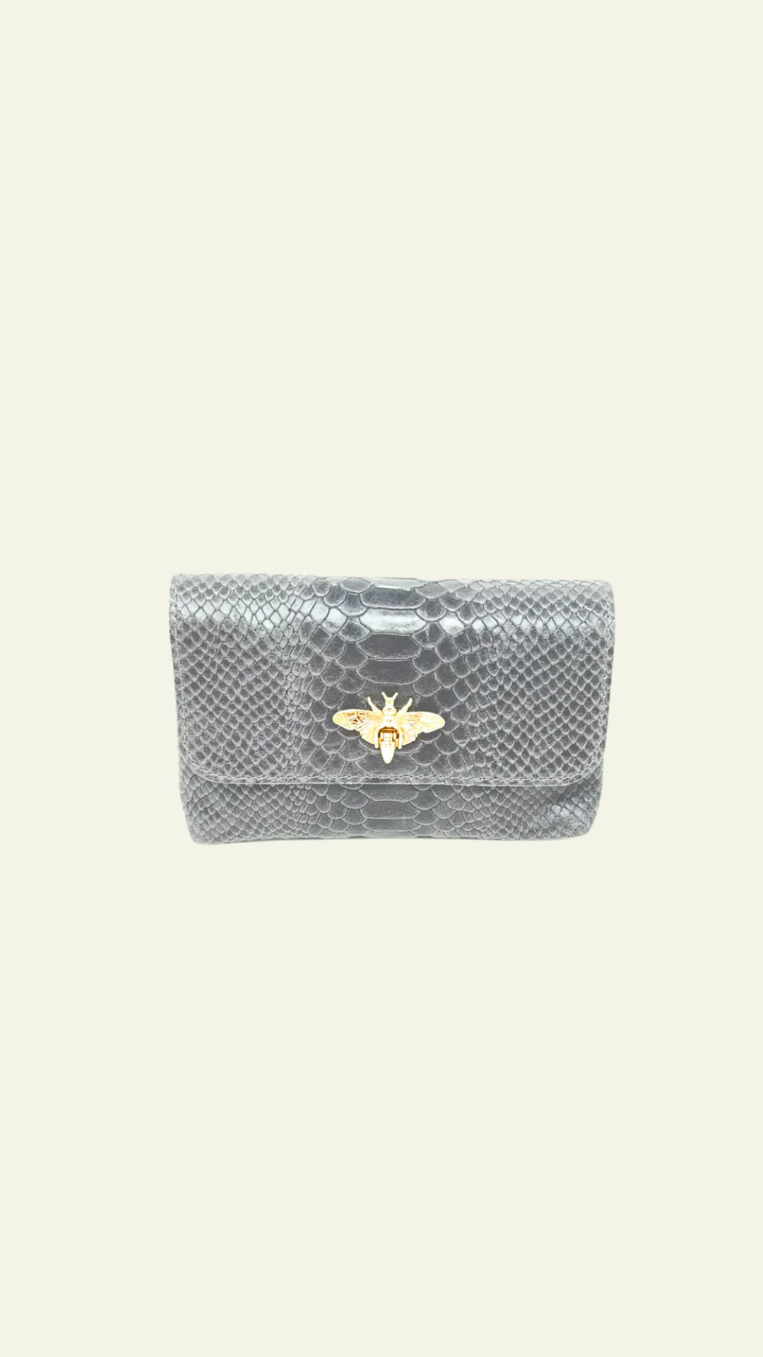 Leather Butterfly Crossbody Dark Grey