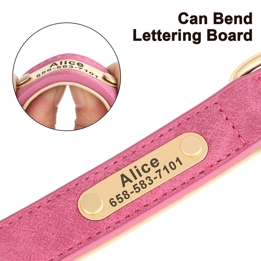 Personalized PU Leather Dog Collar