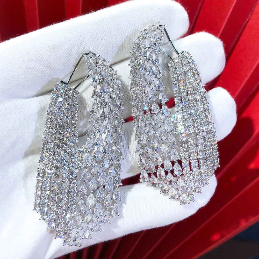 CZ Crystal Dangle Earrings