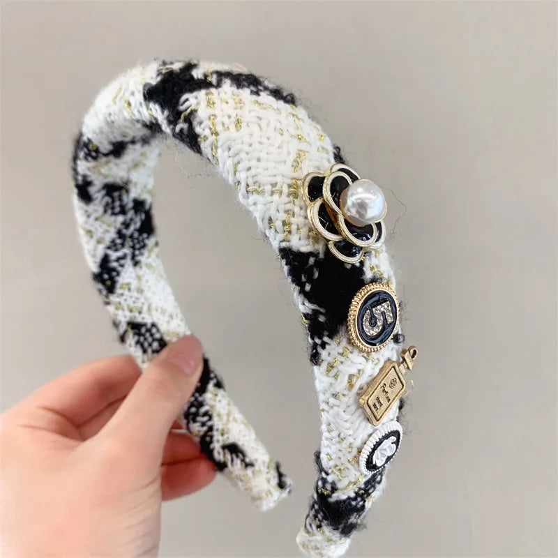 Black & White Camellia Hairband