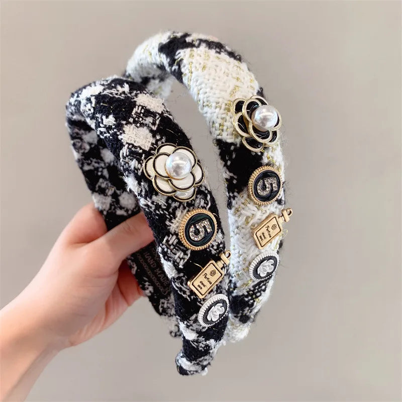 Black & White Camellia Hairband