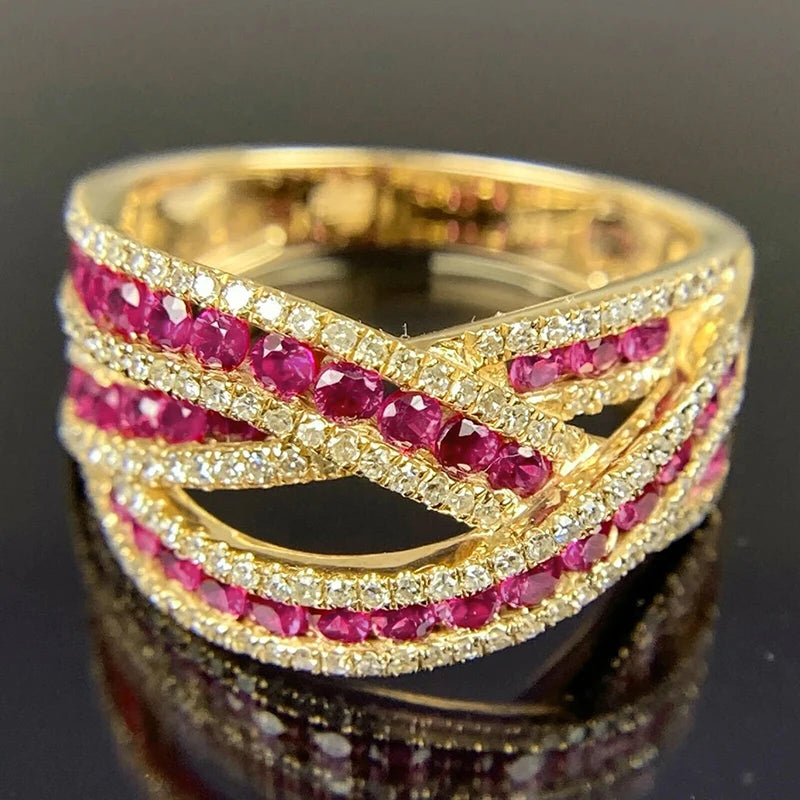 Fuchsia & Gold Ring