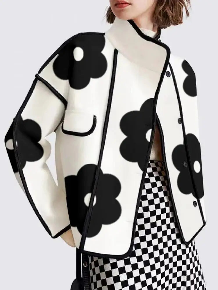 Black Floral Printed Jacket