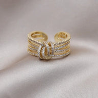 Gold Plated Knot Adjustable Ring