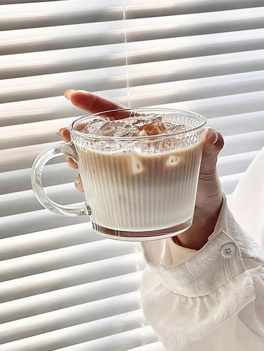 Stripe Glass Coffee Mug