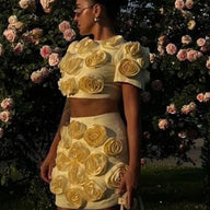 3D Flower Two Piece Set