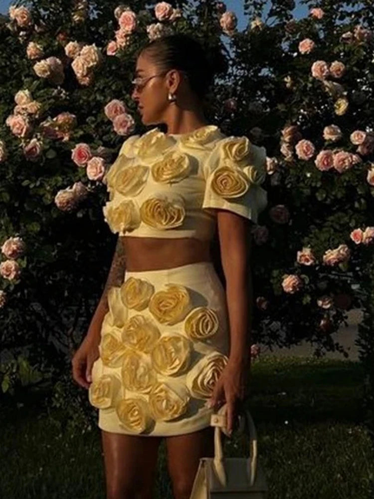 3D Flower Two Piece Set