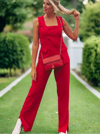 Square Neck Two Piece Suit Set