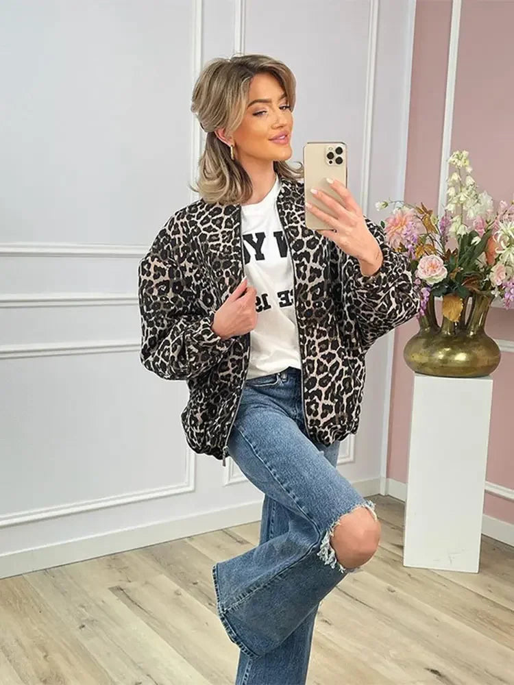 Retro Leopard Print Cotton Coat