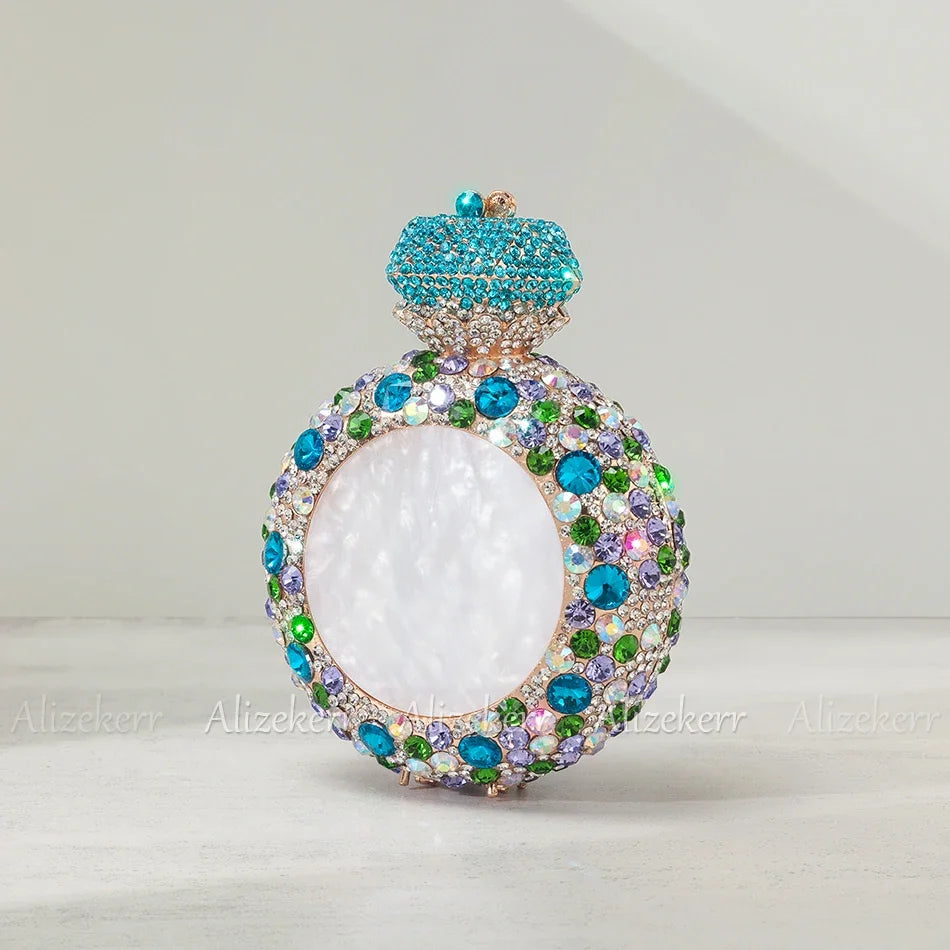 Perfume Bottle Crystal Evening Bag