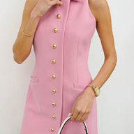 Sleeveless Lapel Dress