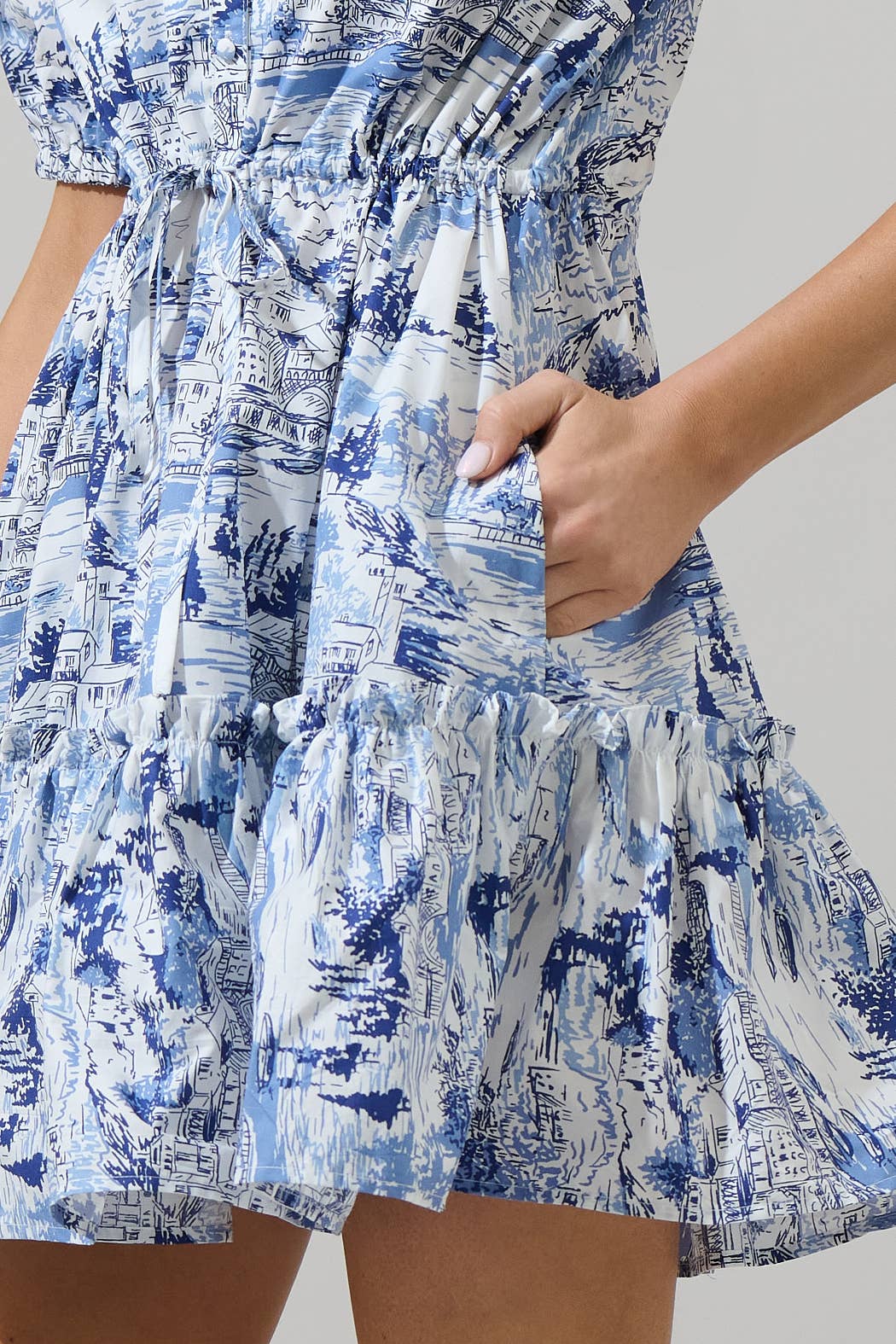 Francine Toile Button Down Mini Dress