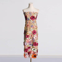 Floral Embroidered Tube Midi