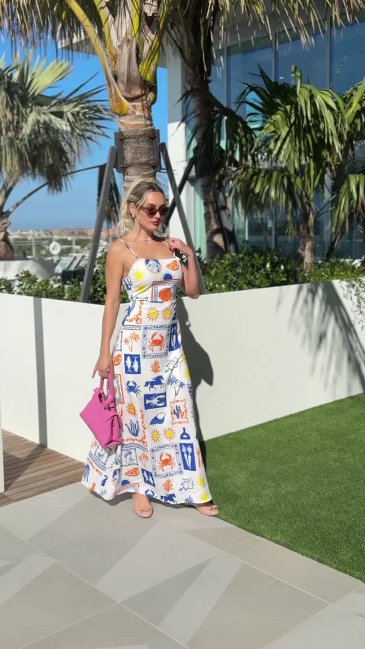 Mediterranean Summer Maxi Dress