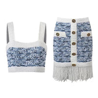 SET: Summer Tweed Top & Tassel Skirt